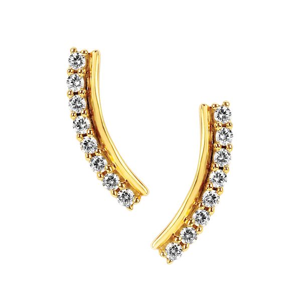 10k Yellow Gold Diamond Earrings Trenton Jewelers Ltd. Trenton, MI