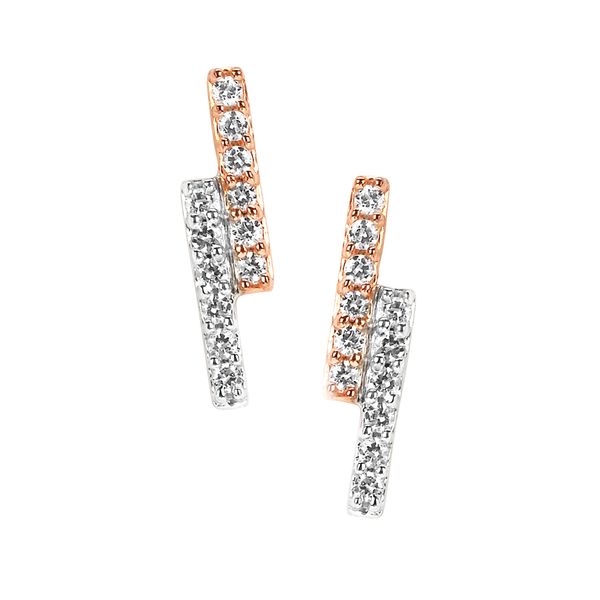 10k White & Rose Gold Diamond Earrings Tidwells of Greenwood Greenwood, SC