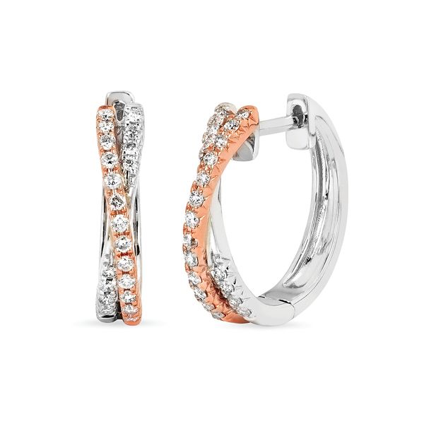 14k White & Rose Gold Diamond Earrings Avitabile Fine Jewelers Hanover, MA