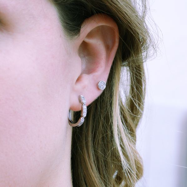 14k White Gold Hoop Earrings Image 3 J. West Jewelers Round Rock, TX