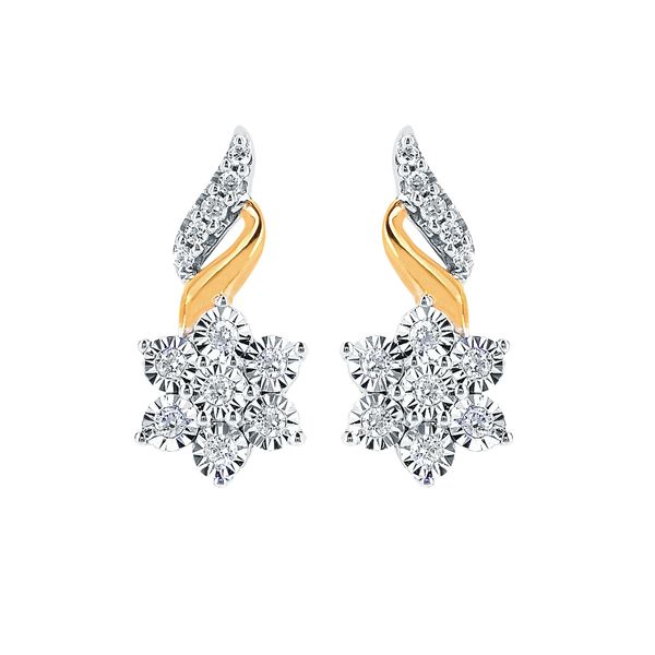 14k White & Yellow Gold Diamond Earrings Whalen Jewelers Inverness, FL