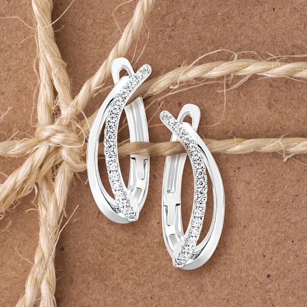 14k White Gold Diamond Earrings Image 5 Whalen Jewelers Inverness, FL