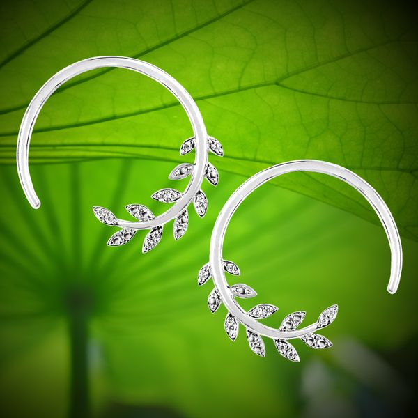 14k White Gold Hoop Earrings Image 2 Conti Jewelers Endwell, NY