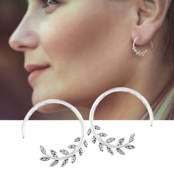 14k White Gold Hoop Earrings Image 4 Brynn Elizabeth Jewelers Ocean Isle Beach, NC