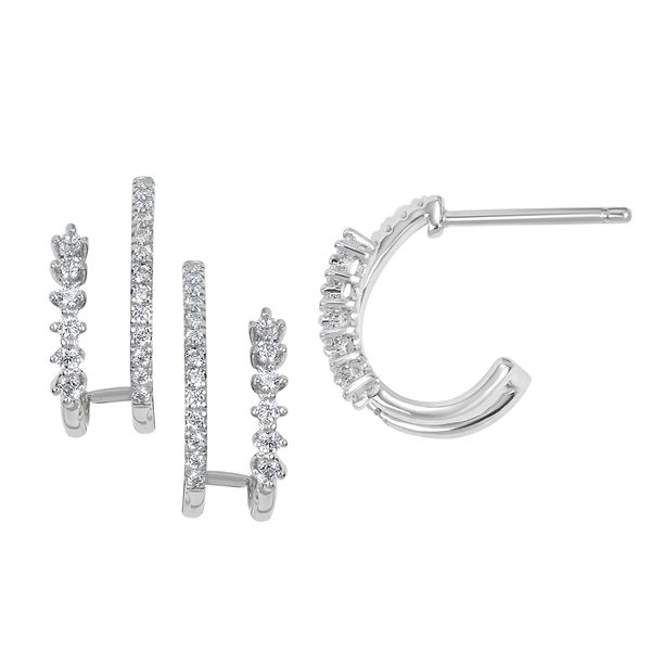 10k White Gold Hoop Earrings Lewis Jewelers, Inc. Ansonia, CT