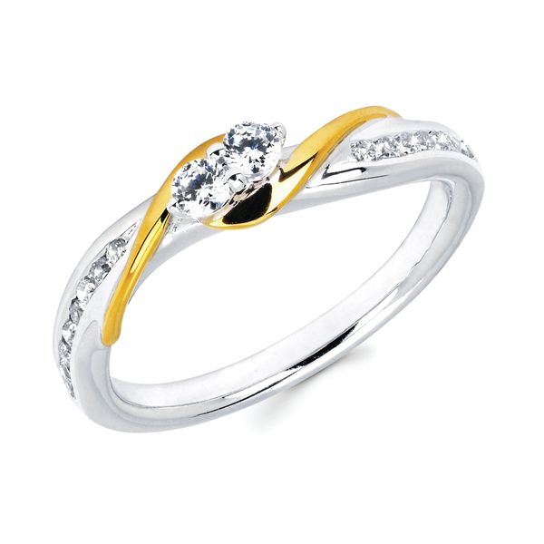14k White & Yellow Gold Diamond Fashion Ring Becky Beck's Jewelry DeKalb, IL