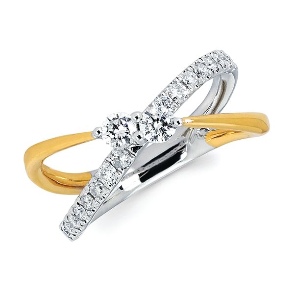 14k White & Yellow Gold Diamond Fashion Ring Mesa Jewelers Grand Junction, CO