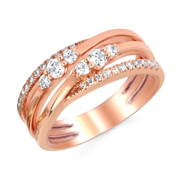 14K Rose Gold Diamond Wrap Ring