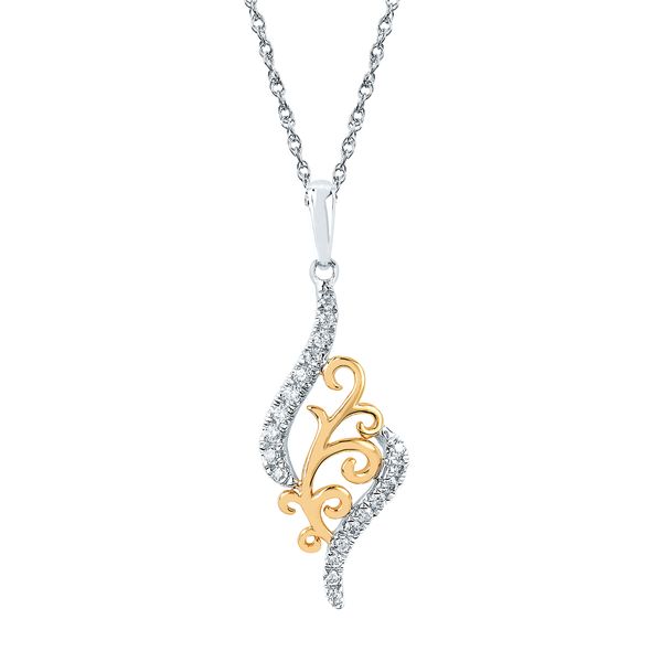 14k White & Yellow Gold Diamond Pendant Trenton Jewelers Ltd. Trenton, MI