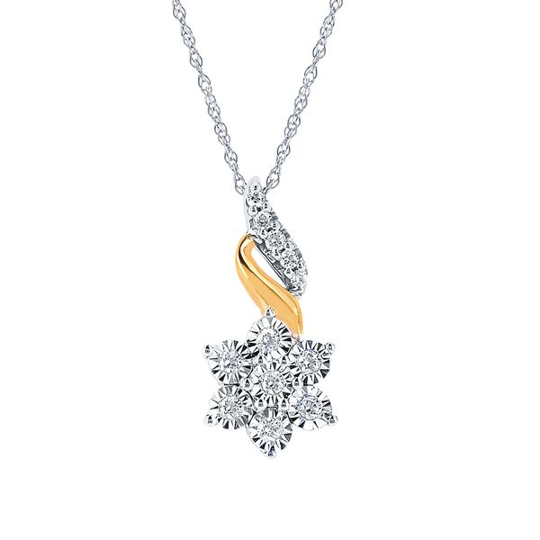 14k White & Yellow Gold Diamond Pendant David Mann, Jeweler Geneseo, NY