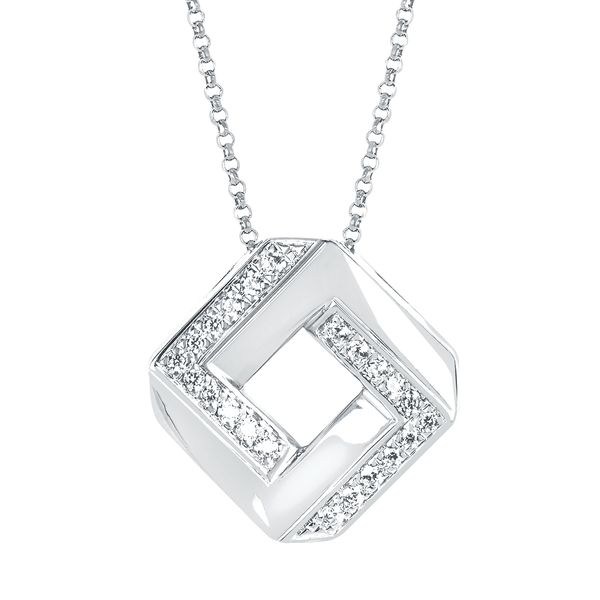 14k White Gold Diamond Pendant David Mann, Jeweler Geneseo, NY