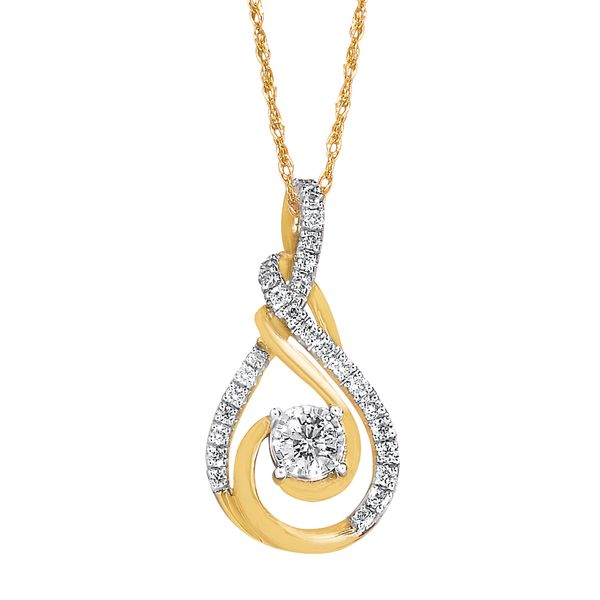 14k Yellow & White Gold Diamond Pendant David Mann, Jeweler Geneseo, NY