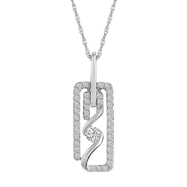 14k White Gold Diamond Pendant Dondero's Jewelry Vineland, NJ