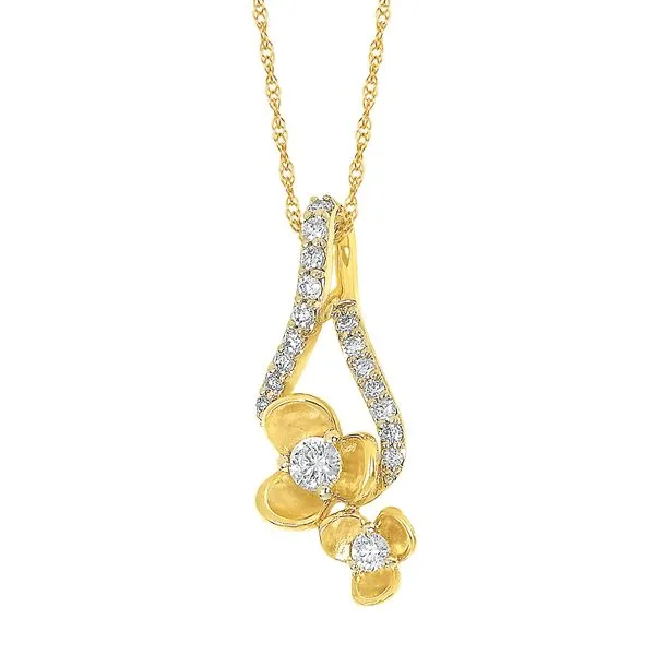 14k Yellow Gold Diamond Pendant