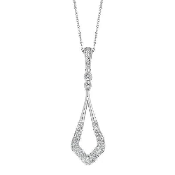 14k White Gold Diamond Pendant