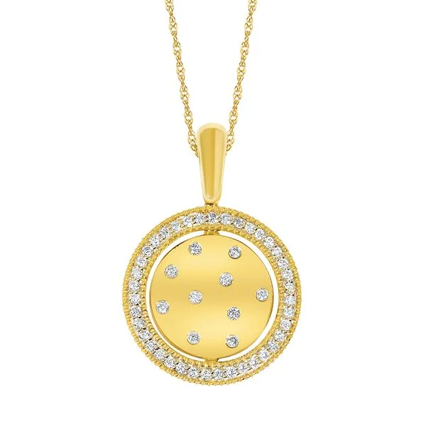 14k Yellow Gold Diamond Pendant