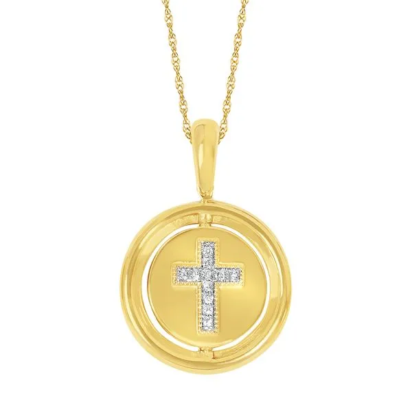 14k Yellow Gold Diamond Pendant