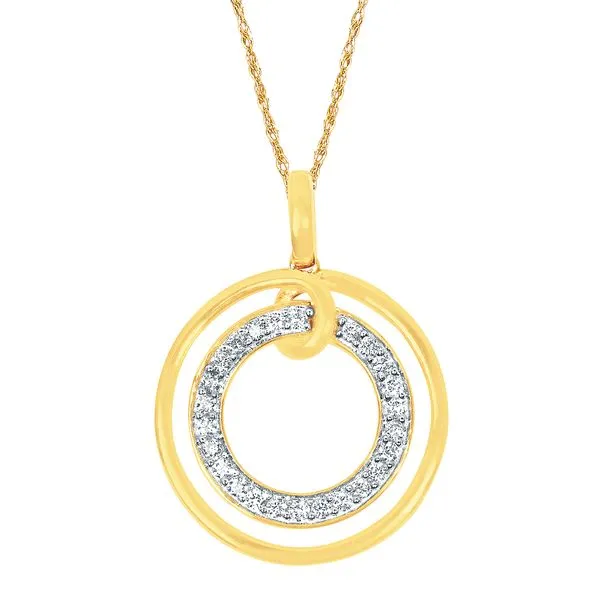 14k Yellow & White Gold Diamond Pendant