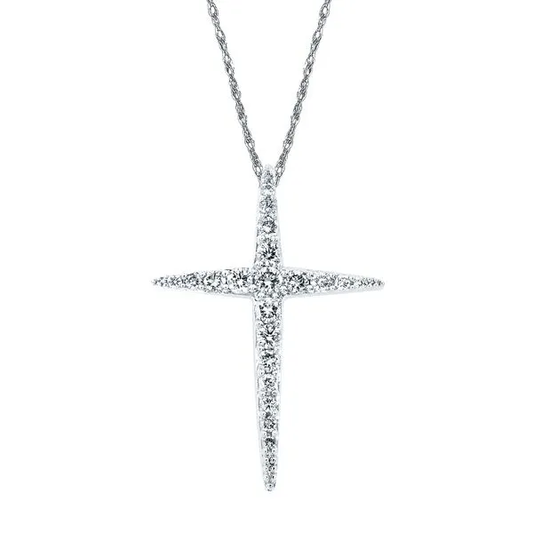 14k White Gold Diamond Pendant