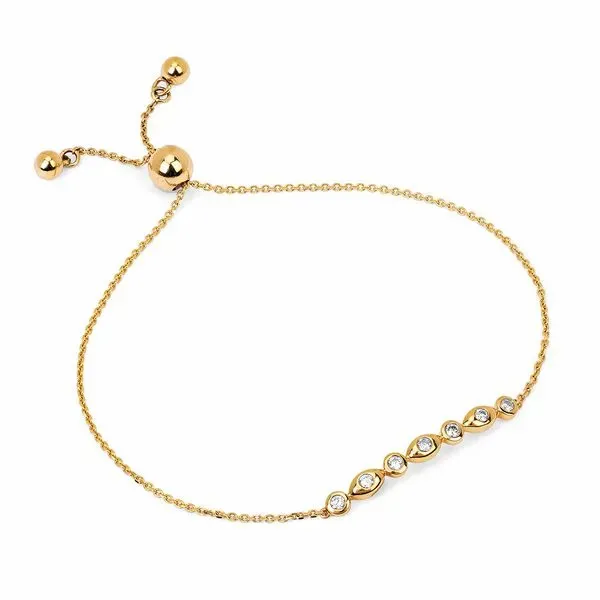 Double Chain Diamond Bracelet 14K Yellow Gold