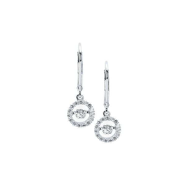 14k White Gold Diamond Earrings Image 2 Scirto's Jewelry Lockport, NY