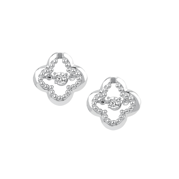 Sterling Silver Diamond Earrings Image 2 Scirto's Jewelry Lockport, NY
