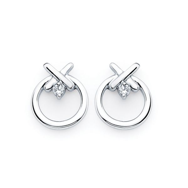 Sterling Silver Diamond Earrings David Mann, Jeweler Geneseo, NY