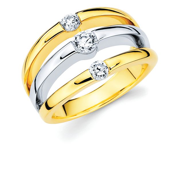 14k Yellow & White Gold Fashion Ring Dondero's Jewelry Vineland, NJ