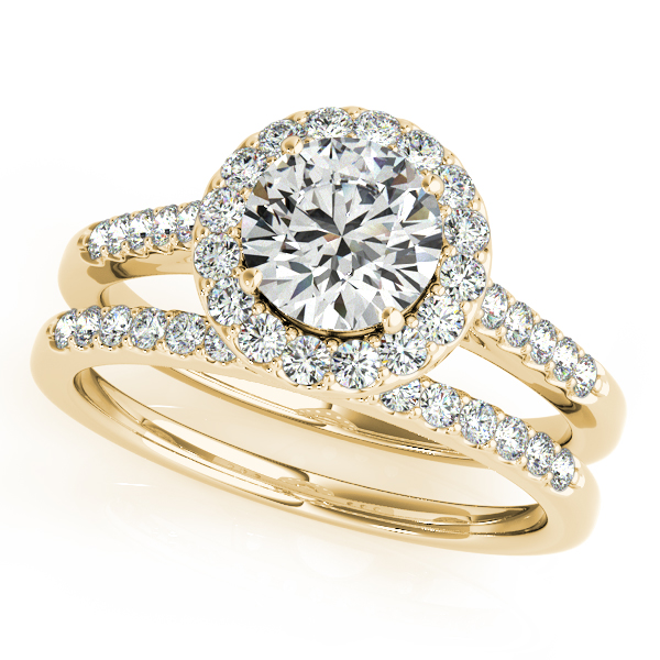 10K Yellow Gold MM Halo Engagement Ring Ray Jewelers