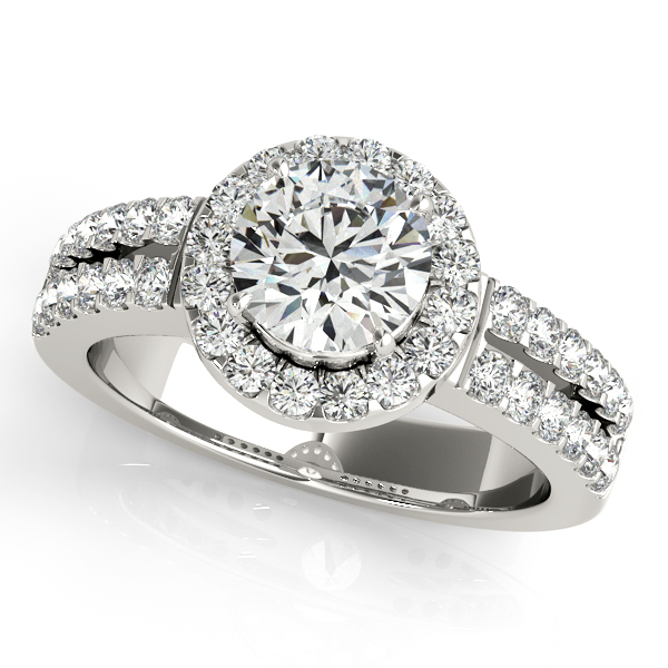 Zaira - 14k White & Rose Gold 1.5 Carat Round Free Form Natural Diamond  Engagement Ring @ $4400 | Gabriel & Co.