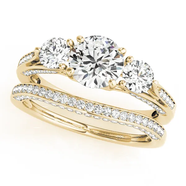 18K Yellow Gold Three-Stone Round Engagement Ring Jimmy Smith