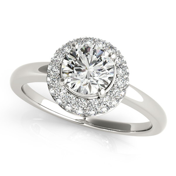 10K White Gold Round Halo Engagement Ring 50533-E-1-10KW | Lennon's W.B ...