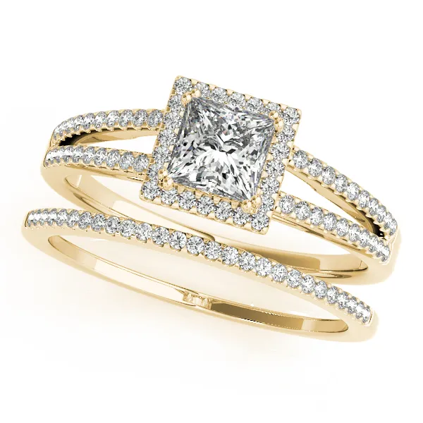 Halo yellow gold diamond ring Clearance