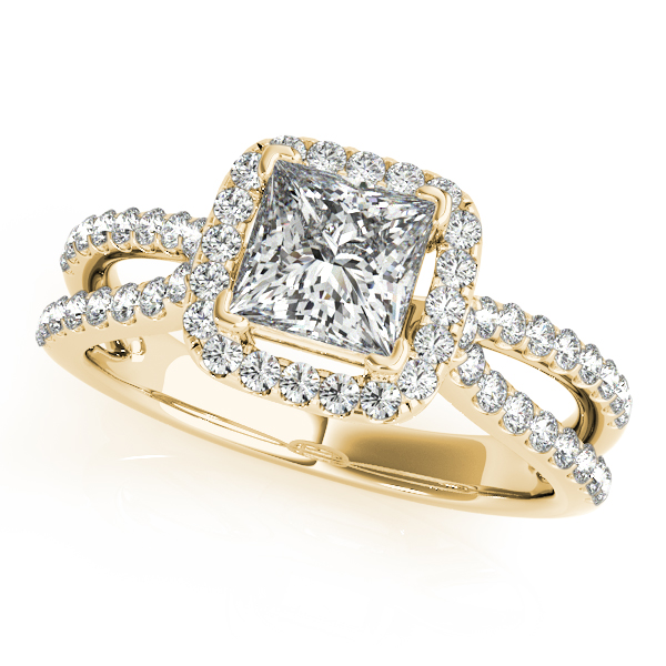 14K Yellow Gold Halo Engagement Ring Elgin's Fine Jewelry Baton Rouge, LA