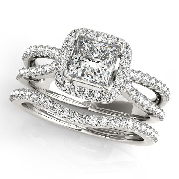 10K White Gold Halo Engagement Ring Image 3 Ray Jewelers Elmira, NY