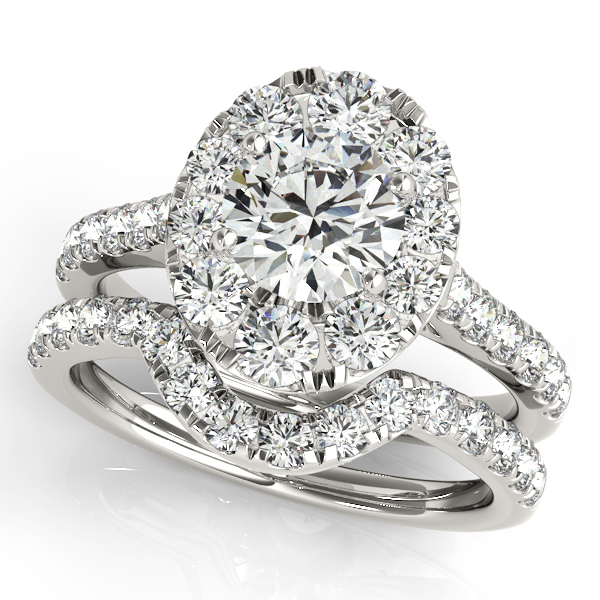 18K White Gold Round Halo Engagement Ring Image 3 Holliday Jewelry Klamath Falls, OR