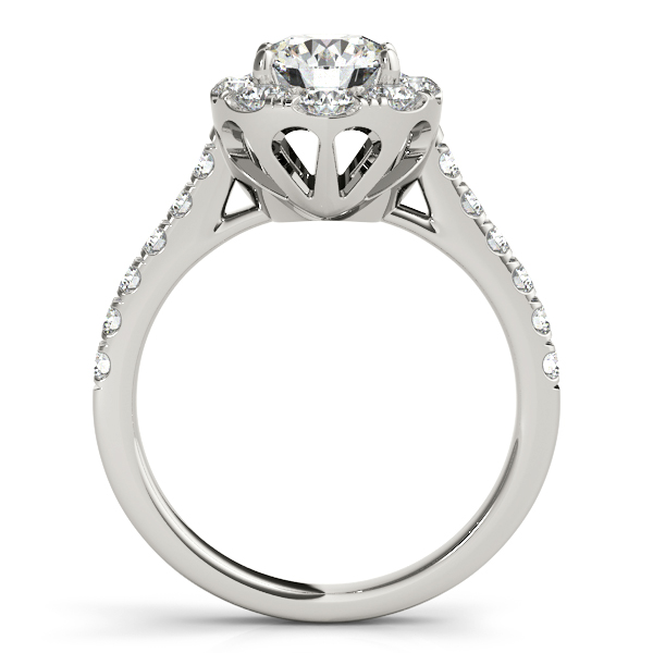 10K White Gold Round Halo Engagement Ring Image 2 Hingham Jewelers Hingham, MA