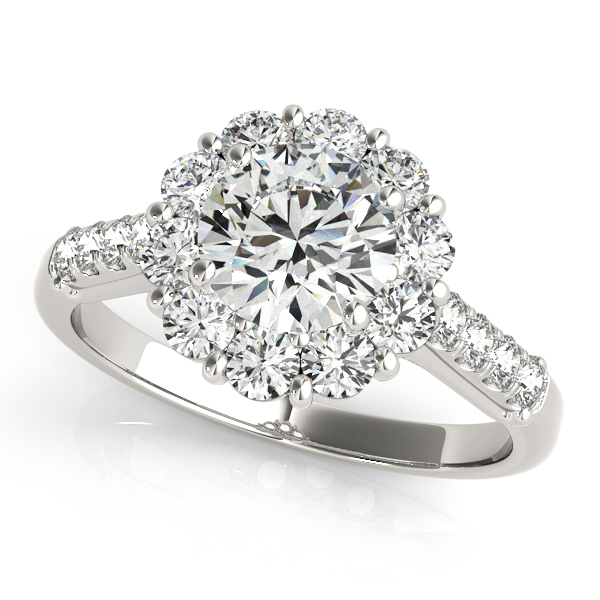 14K White Gold Halo Engagement Ring 50584-E-2.25-14KW, Vandenbergs Fine  Jewellery