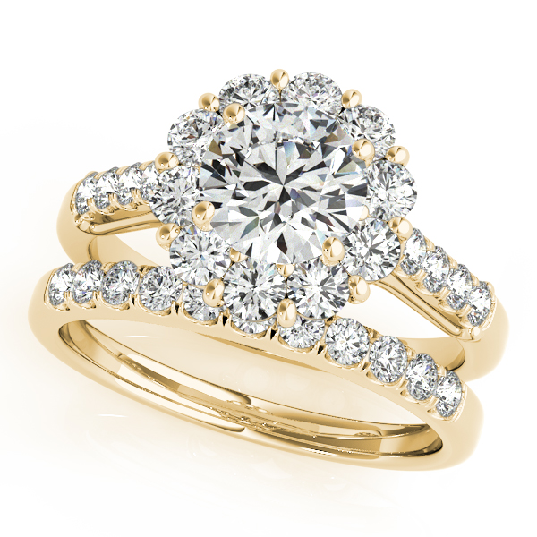 10K Yellow Gold Halo Engagement Ring Image 3 Hingham Jewelers Hingham, MA