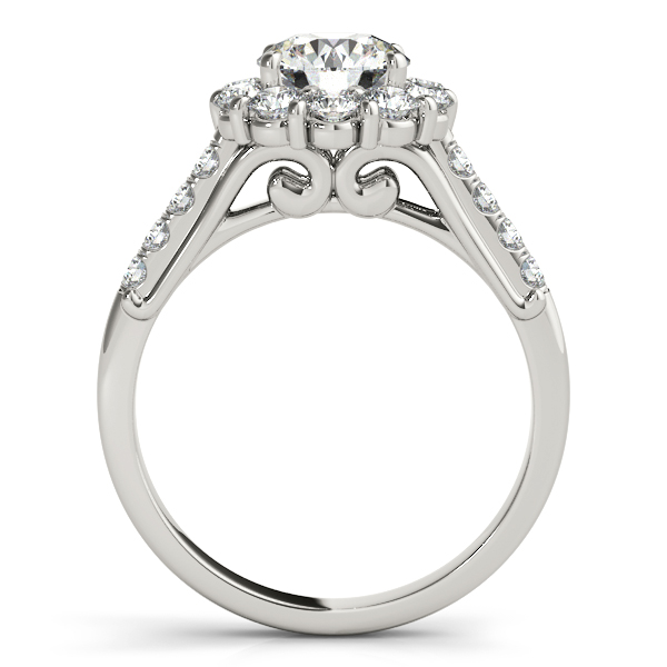 14K White Gold Round Halo Engagement Ring Image 2 Jones Jeweler Celina, OH