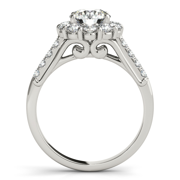 14K White Gold Halo Engagement Ring Image 2 Elgin's Fine Jewelry Baton Rouge, LA