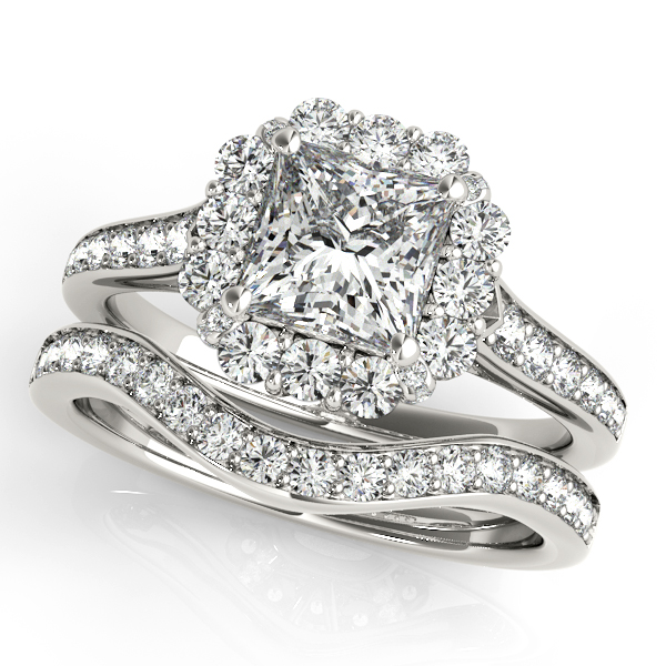10K White Gold Halo Engagement Ring Image 3 Ray Jewelers Elmira, NY