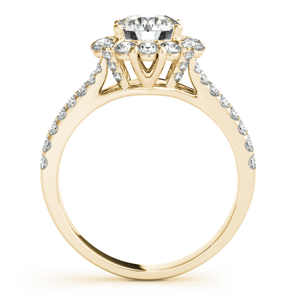 14K Yellow Gold Round Halo Engagement Ring Image 2 Hingham Jewelers Hingham, MA