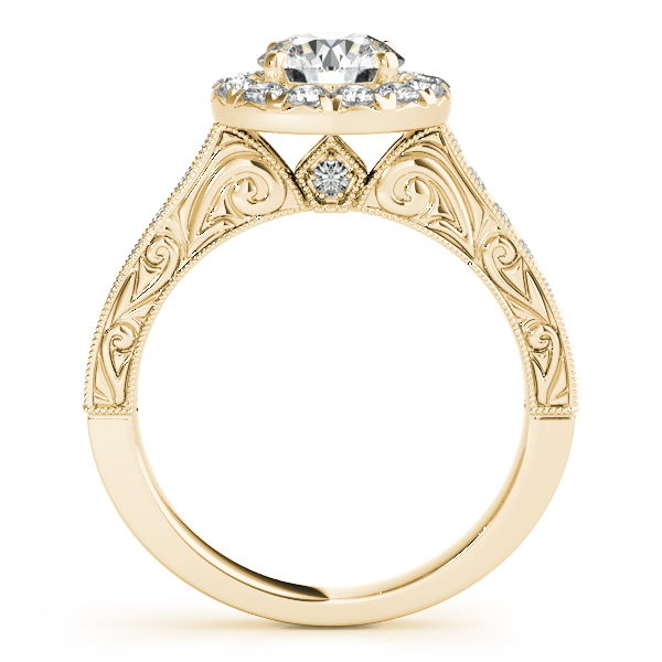 18K Yellow Gold Round Halo Engagement Ring Image 2 Holliday Jewelry Klamath Falls, OR