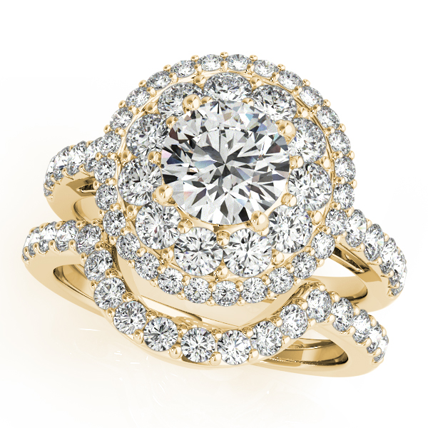 18K Yellow Gold Round Halo Engagement Ring Image 3 Hingham Jewelers Hingham, MA