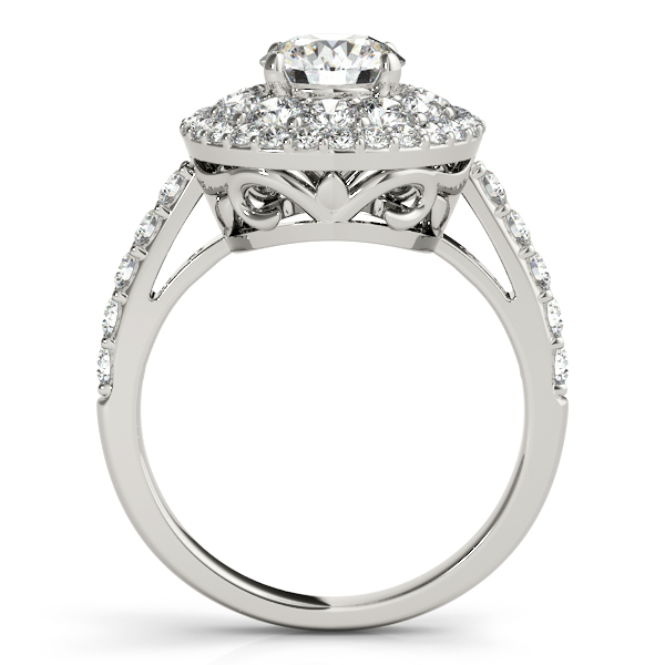14K White Gold Round Halo Engagement Ring Image 2 DJ's Jewelry Woodland, CA