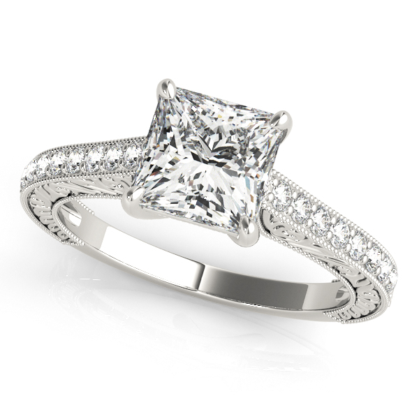 18K White Gold Trellis Engagement Ring Hess & Co Jewelers Lexington, VA