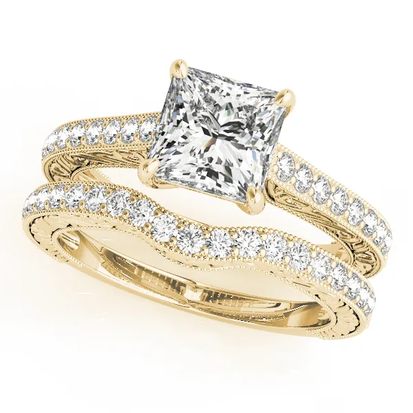 10K Yellow Gold Trellis Engagement Ring D - Main Image