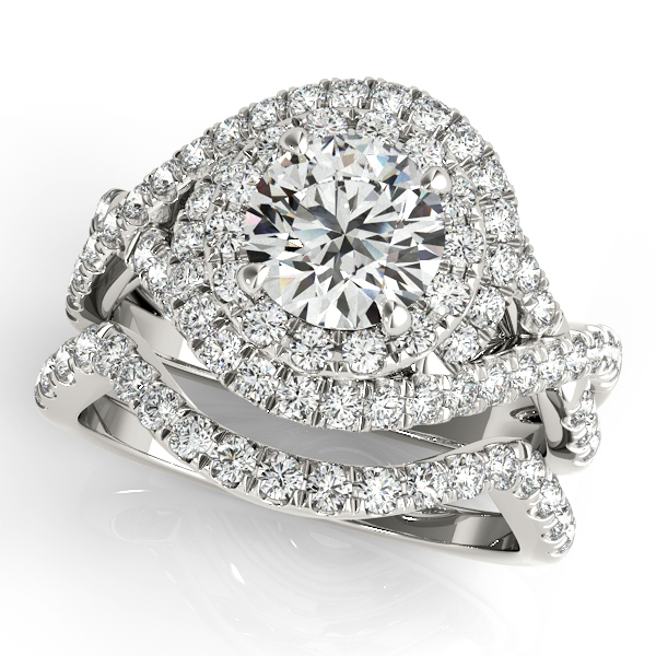 14K White Gold Round Halo Engagement Ring Image 3 Ware's Jewelers Bradenton, FL