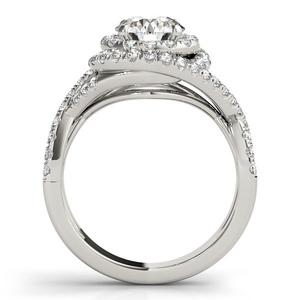 14K White Gold Round Halo Engagement Ring Image 2 Ware's Jewelers Bradenton, FL